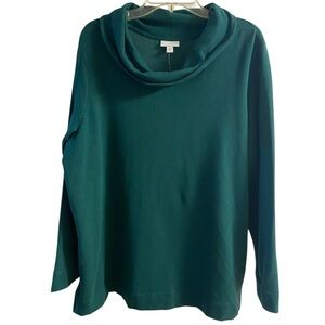 J. Jill emerald green Women's Cowl Neck Sweater tunic top 2X NWT